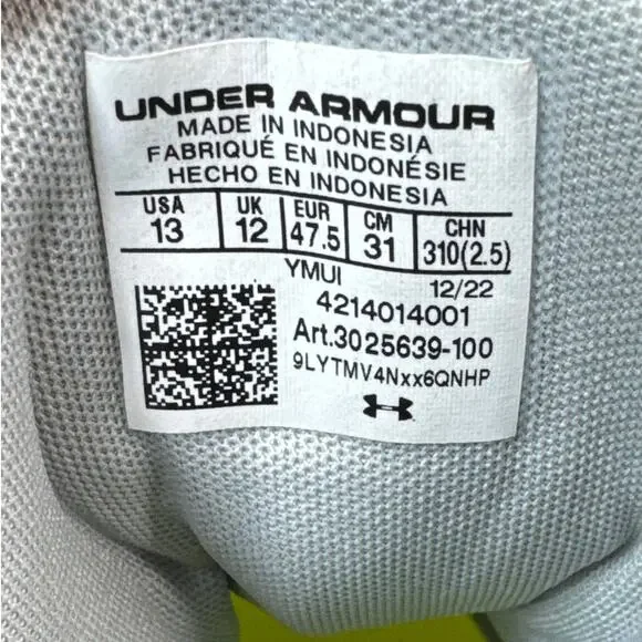 Under Armour Command MC Mid White Lacrosse Cleats Mens Size 13 (3025639-100) - Picture 10 of 10